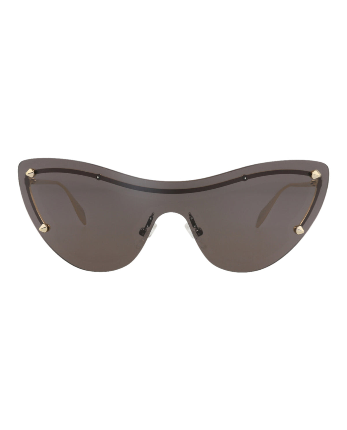 Alexander McQueen Womens Cat Eye Gold Gold Grey Fashion Designer Eyewear