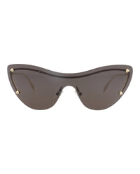 Alexander McQueen Womens Cat Eye Gold Gold Grey Fashion Designer Eyewear