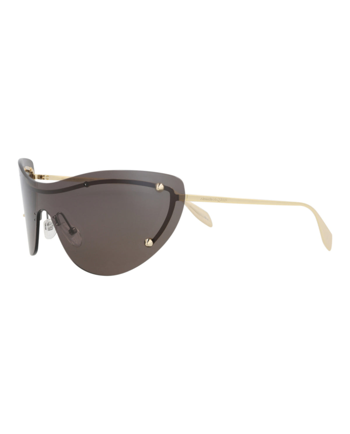 Alexander McQueen Womens Cat Eye Gold Gold Grey Fashion Designer Eyewear