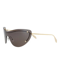 Alexander McQueen Womens Cat Eye Gold Gold Grey Fashion Designer Eyewear