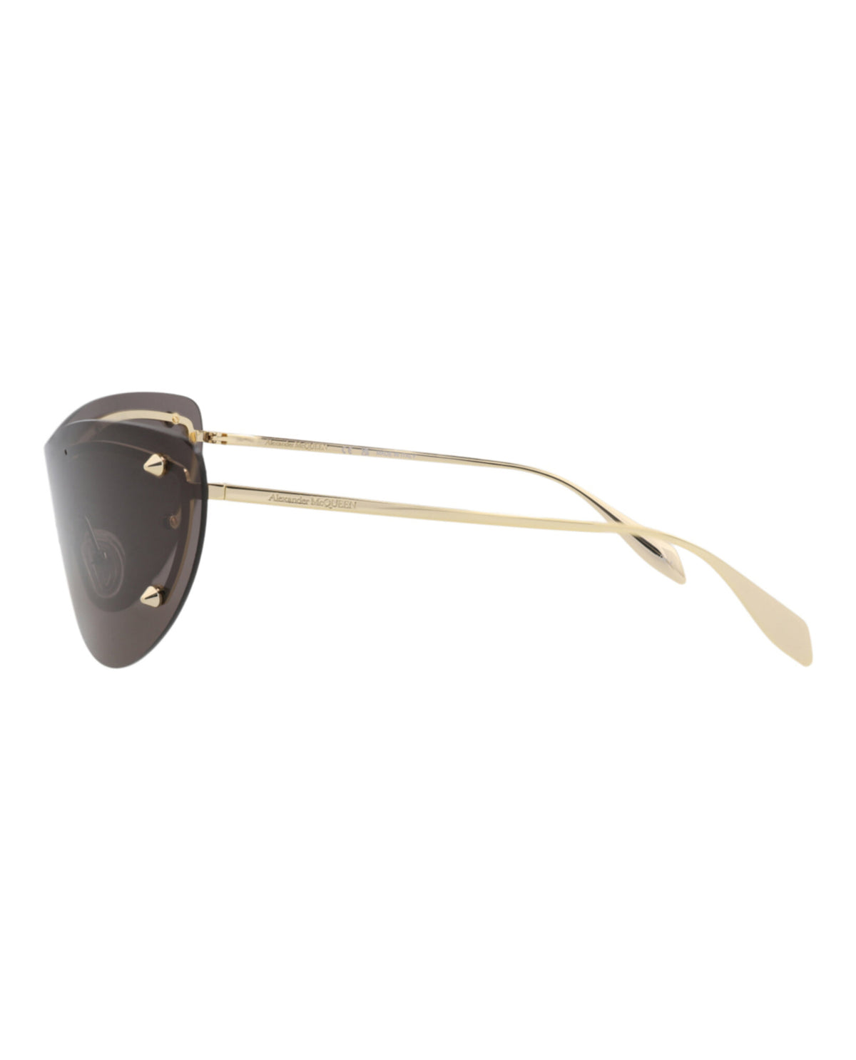 Alexander McQueen Womens Cat Eye Gold Gold Grey Fashion Designer Eyewear
