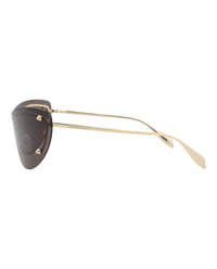 Alexander McQueen Womens Cat Eye Gold Gold Grey Fashion Designer Eyewear
