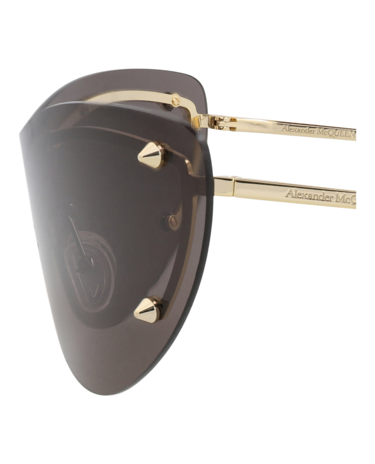 Alexander McQueen Womens Cat Eye Gold Gold Grey Fashion Designer Eyewear