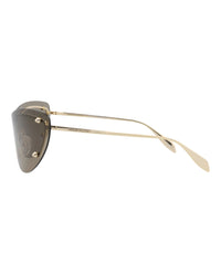 Alexander McQueen Womens Cat Eye Gold Gold Brown Fashion Designer Eyewear