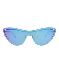 Alexander McQueen Womens Cat Eye Silver Silver Blue Fashion Designer Eyewear