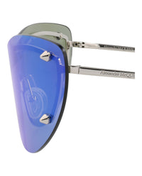 Alexander McQueen Womens Cat Eye Silver Silver Blue Fashion Designer Eyewear
