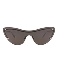 Alexander McQueen Womens Cat Eye Silver Silver Grey Fashion Designer Eyewear
