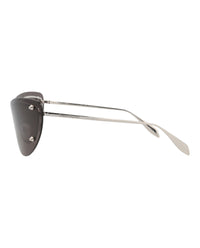 Alexander McQueen Womens Cat Eye Silver Silver Grey Fashion Designer Eyewear