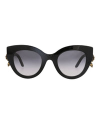 Alexander McQueen Womens Round/Oval Black Black Grey Fashion Designer Eyewear