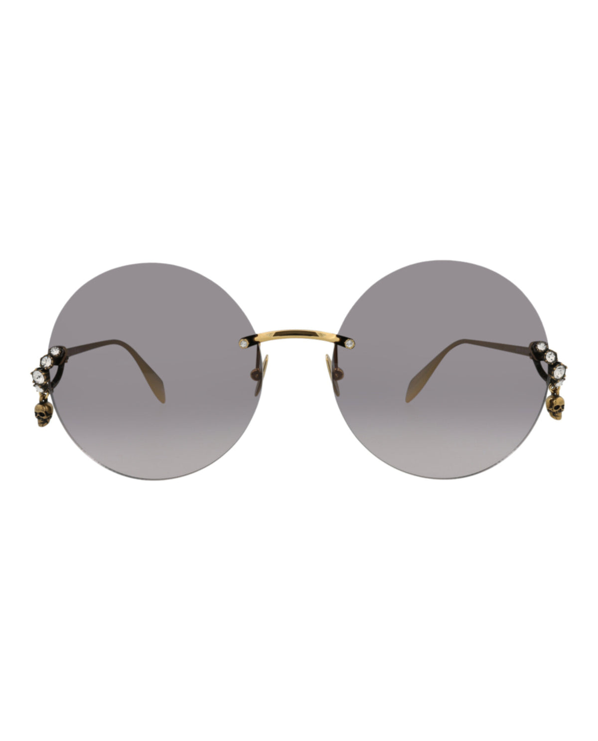 Alexander McQueen Womens Cat Eye Gold Gold Grey Fashion Designer Eyewear