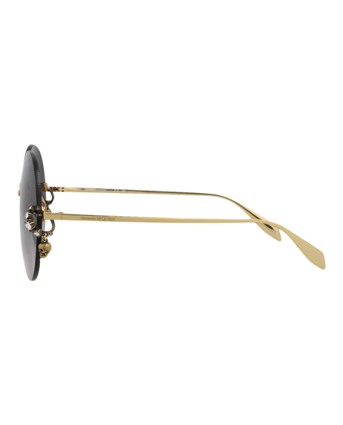 Alexander McQueen Womens Cat Eye Gold Gold Grey Fashion Designer Eyewear