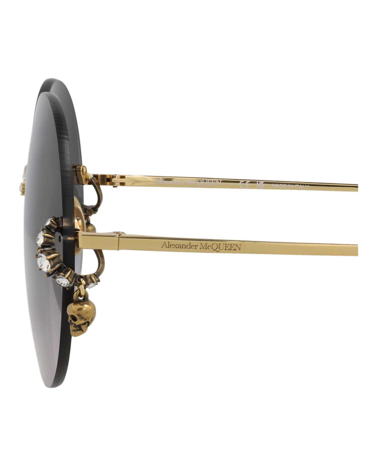 Alexander McQueen Womens Cat Eye Gold Gold Grey Fashion Designer Eyewear