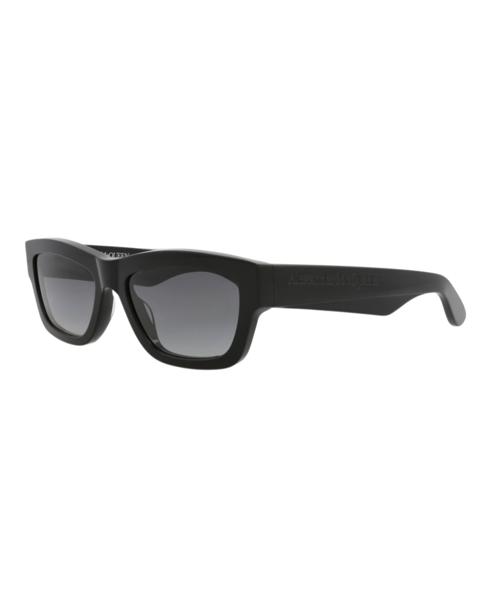 Alexander McQueen Unisex Square/Rectangle Black Black Grey Fashion Designer Eyewear