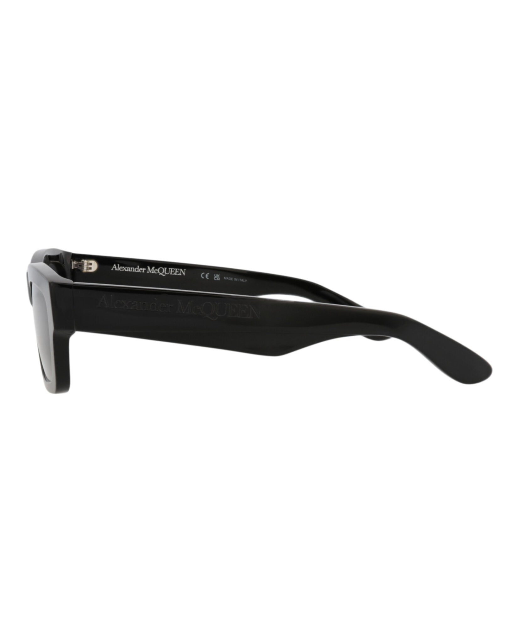 Alexander McQueen Unisex Square/Rectangle Black Black Grey Fashion Designer Eyewear