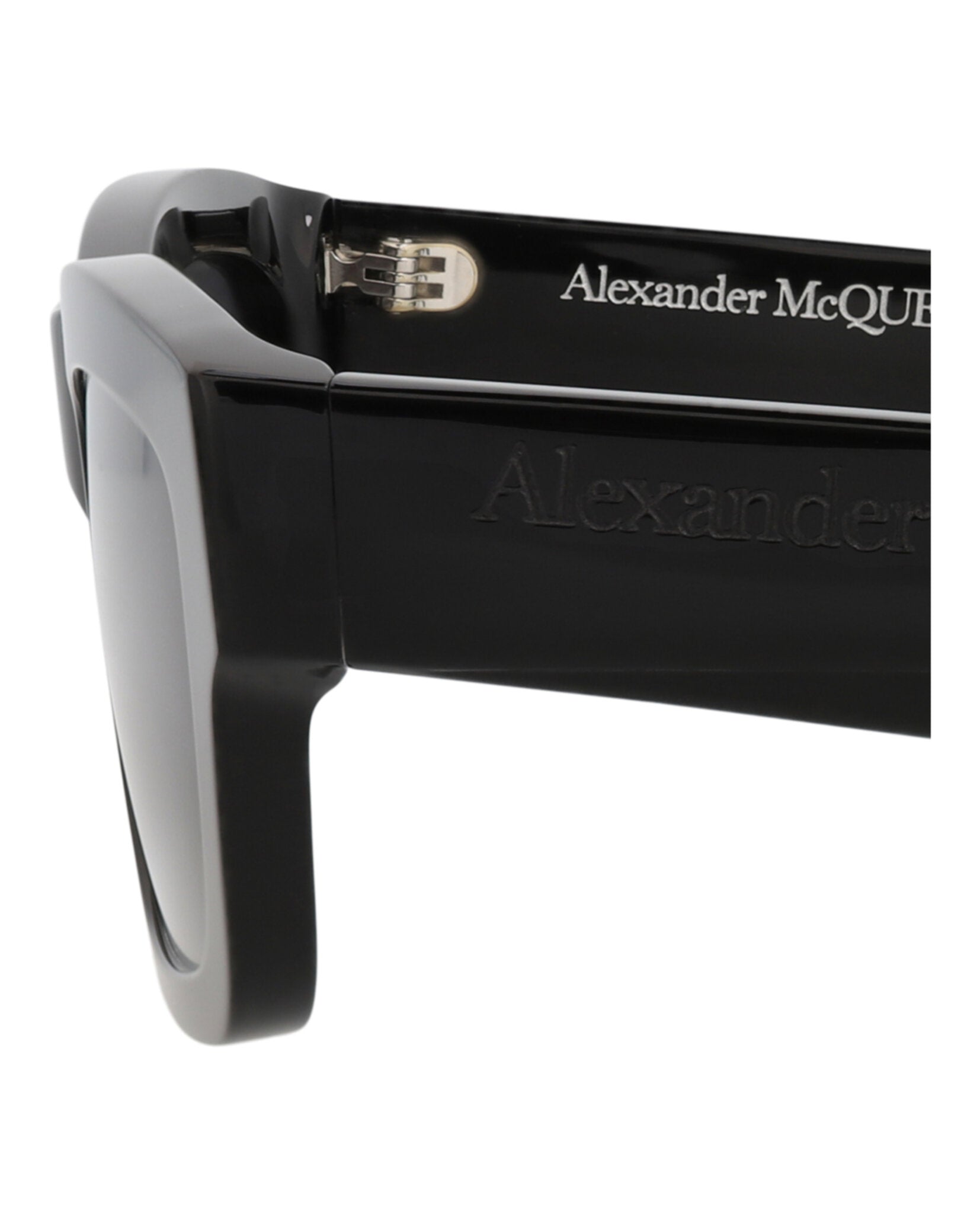 Alexander McQueen Unisex Square/Rectangle Black Black Grey Fashion Designer Eyewear