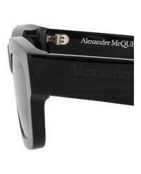 Alexander McQueen Unisex Square/Rectangle Black Black Grey Fashion Designer Eyewear