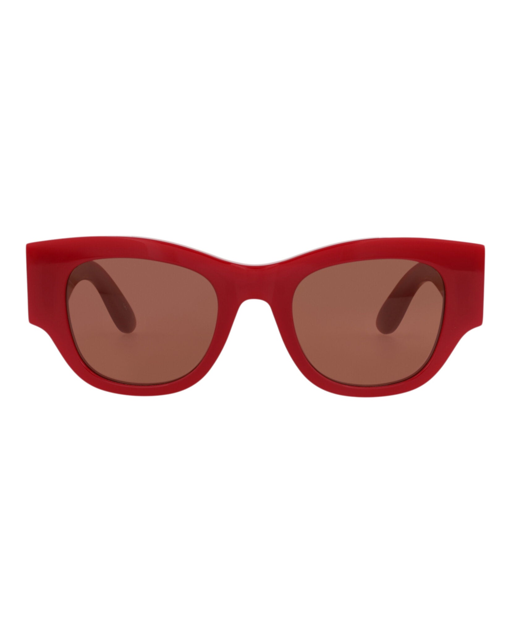 Alexander McQueen Womens Square/Rectangle Red Red Brown Fashion Designer Eyewear