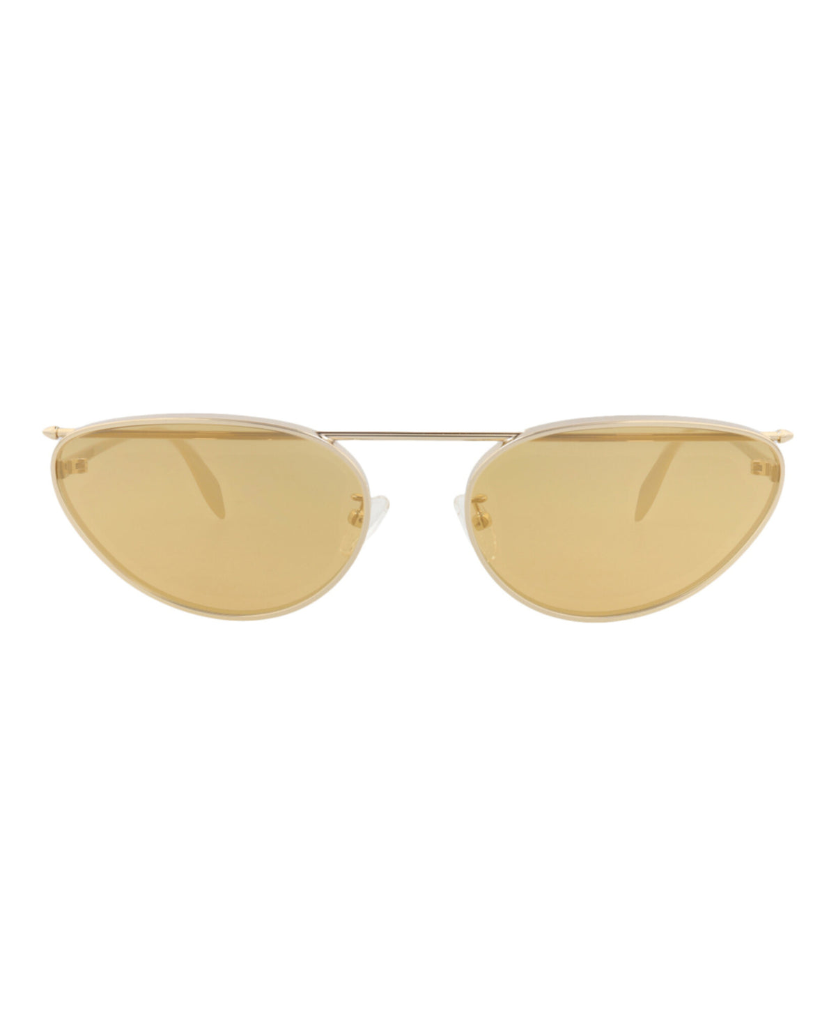 Alexander McQueen Womens Cat Eye Gold Gold Yellow Fashion Designer Eyewear