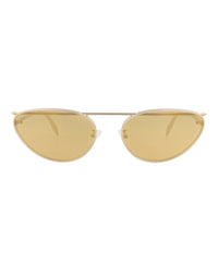 Alexander McQueen Womens Cat Eye Gold Gold Yellow Fashion Designer Eyewear