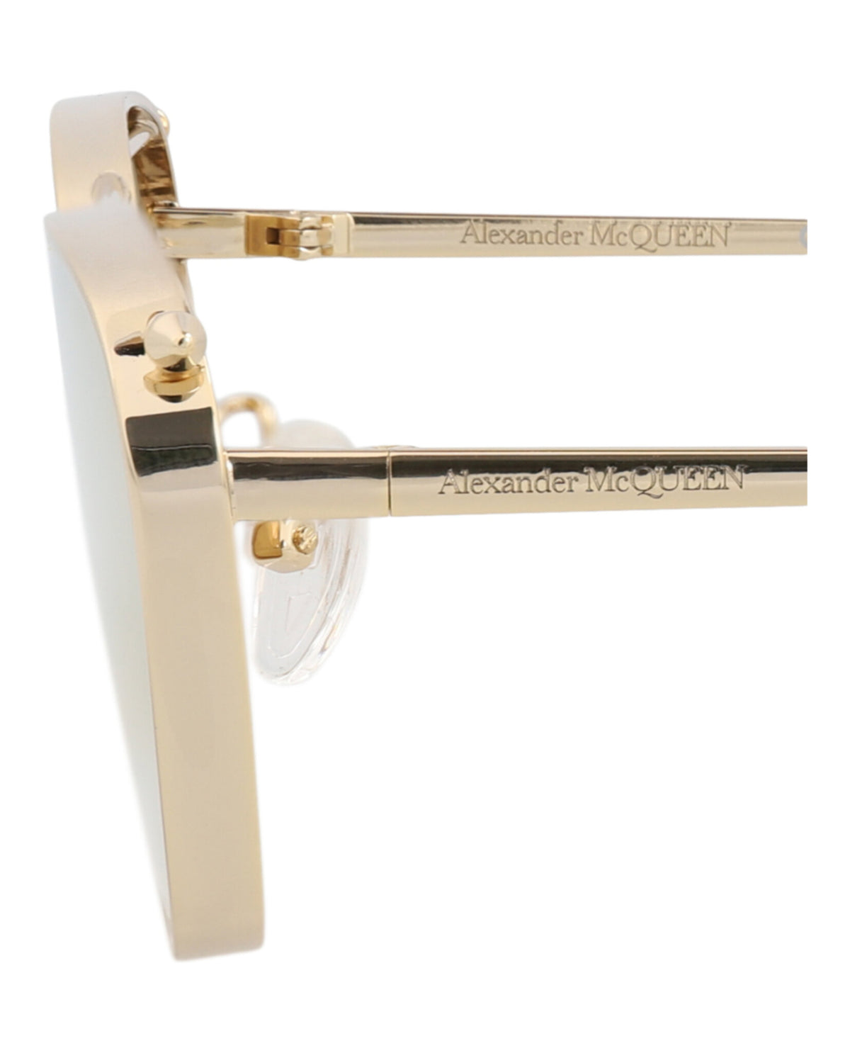 Alexander McQueen Womens Cat Eye Gold Gold Yellow Fashion Designer Eyewear