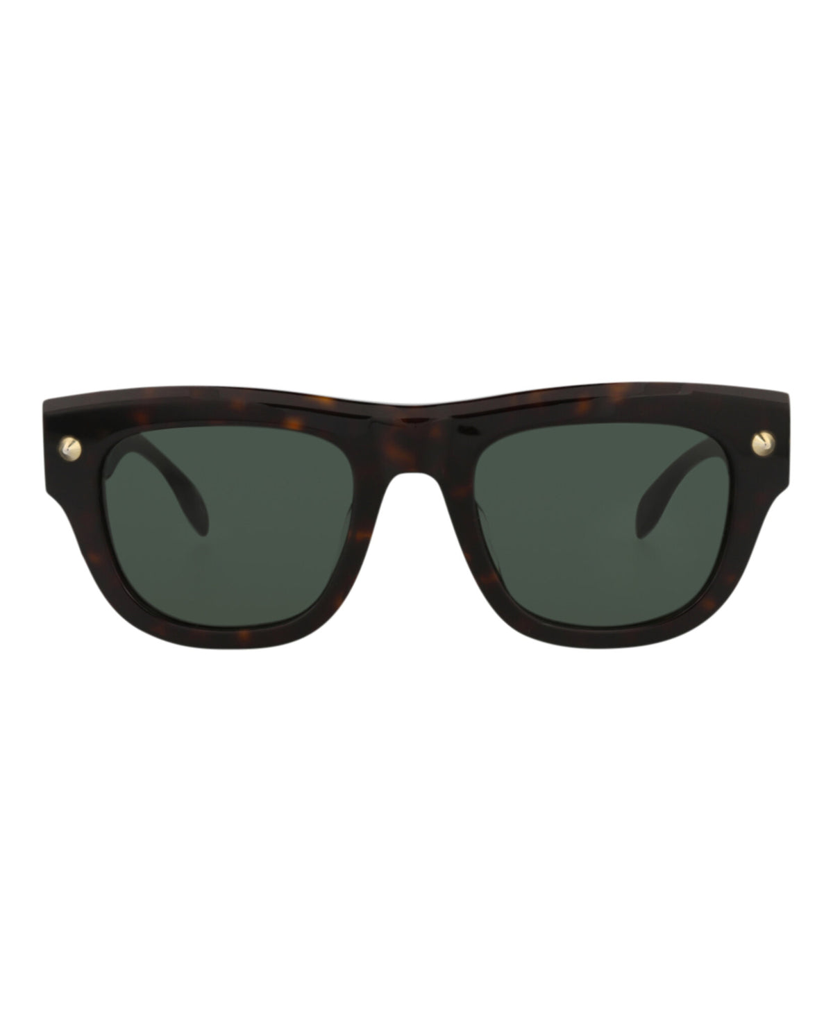 Alexander McQueen Mens Square/Rectangle Havana Havana Green Fashion Designer Eyewear