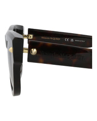 Alexander McQueen Mens Square/Rectangle Havana Havana Green Fashion Designer Eyewear