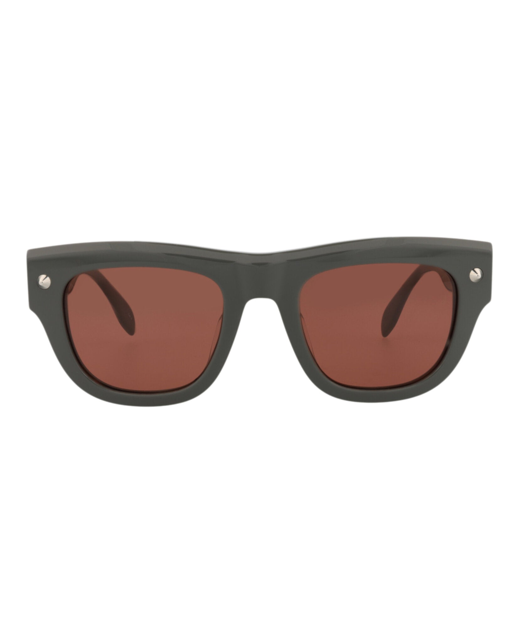 Alexander McQueen Mens Square/Rectangle Grey Grey Brown Fashion Designer Eyewear Grey Grey Brown