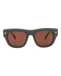 Alexander McQueen Mens Square/Rectangle Grey Grey Brown Fashion Designer Eyewear Grey Grey Brown