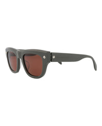 Alexander McQueen Mens Square/Rectangle Grey Grey Brown Fashion Designer Eyewear
