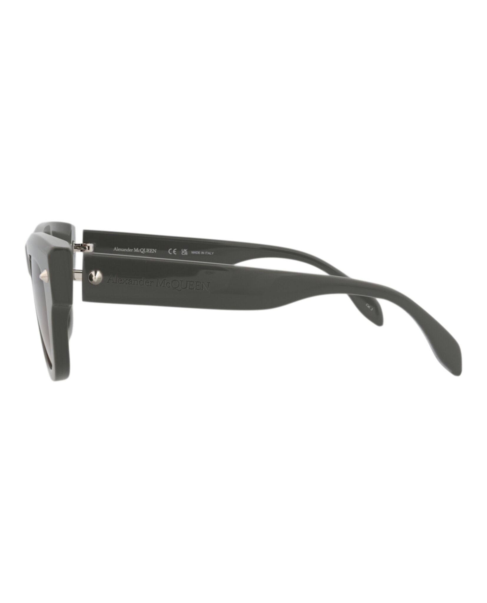Alexander McQueen Mens Square/Rectangle Grey Grey Brown Fashion Designer Eyewear