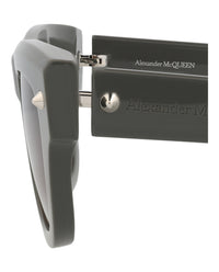 Alexander McQueen Mens Square/Rectangle Grey Grey Brown Fashion Designer Eyewear