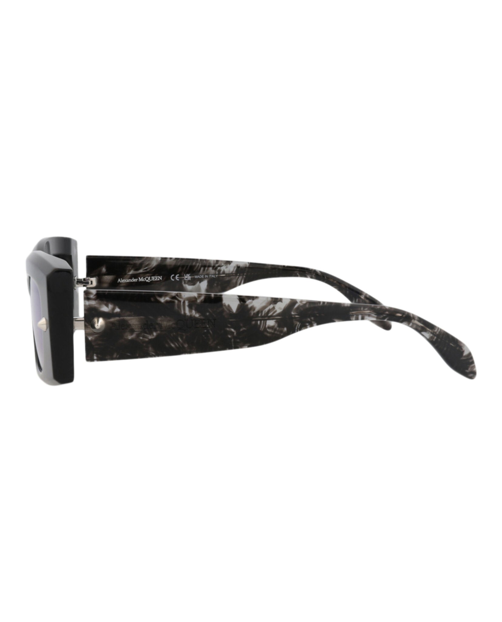 Alexander McQueen Unisex Square/Rectangle Havana Havana Violet Fashion Designer Eyewear