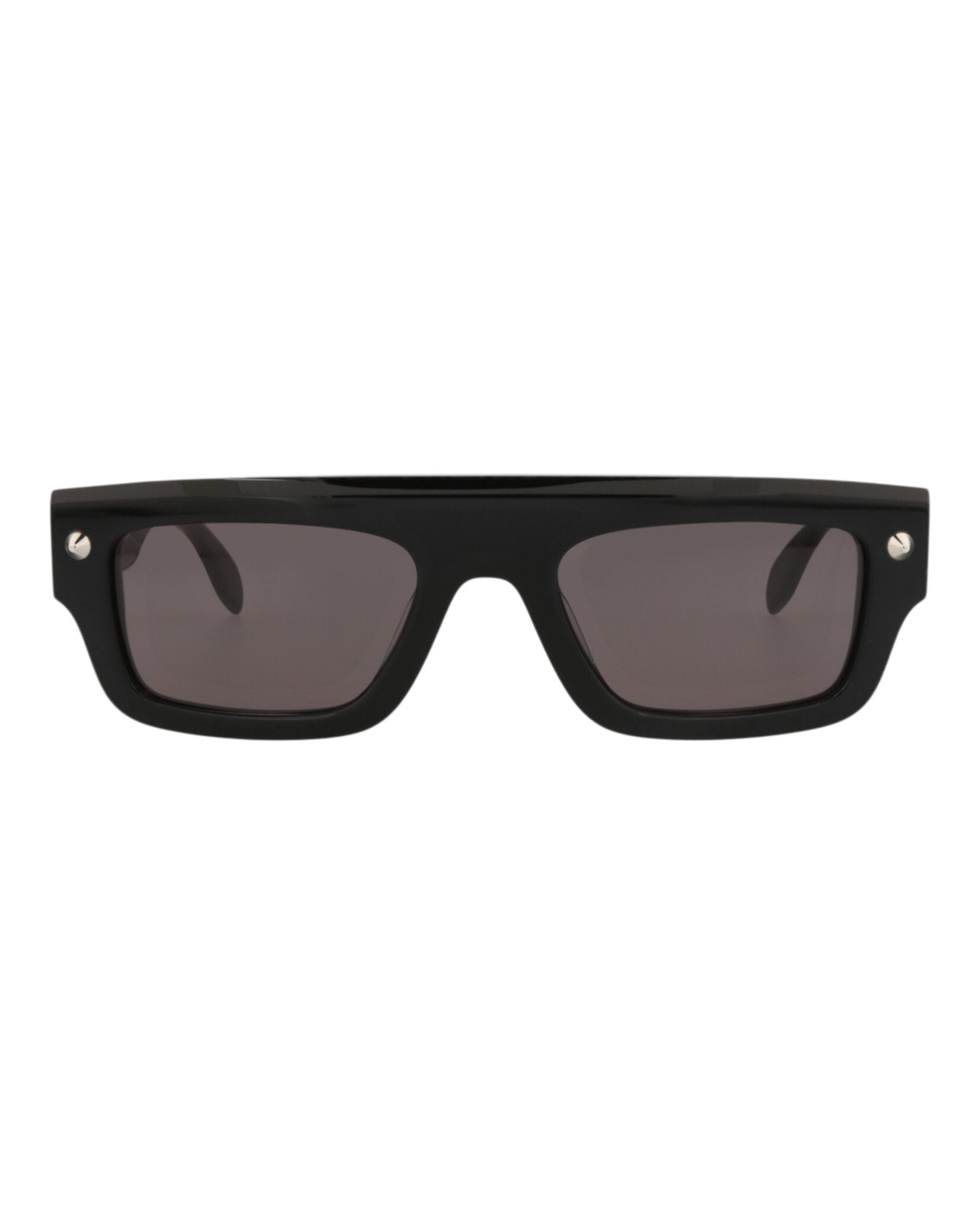 Alexander McQueen Unisex Square/Rectangle Black Black Grey Fashion Designer Eyewear