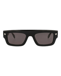 Alexander McQueen Unisex Square/Rectangle Black Black Grey Fashion Designer Eyewear