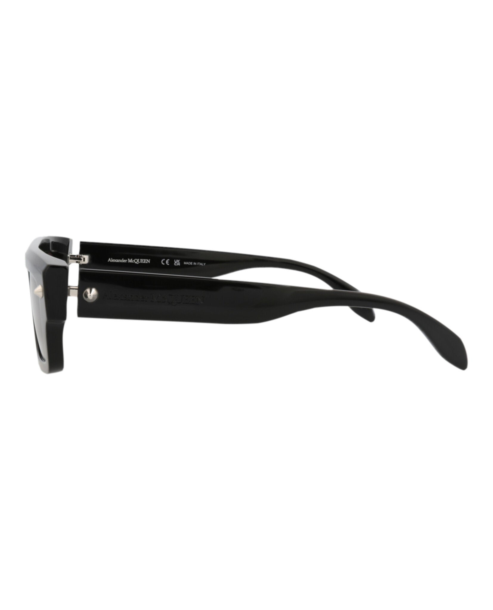 Alexander McQueen Unisex Square/Rectangle Black Black Grey Fashion Designer Eyewear