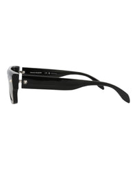 Alexander McQueen Unisex Square/Rectangle Black Black Grey Fashion Designer Eyewear