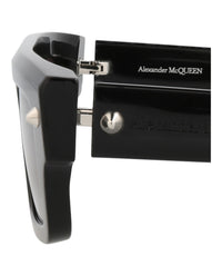 Alexander McQueen Unisex Square/Rectangle Black Black Grey Fashion Designer Eyewear