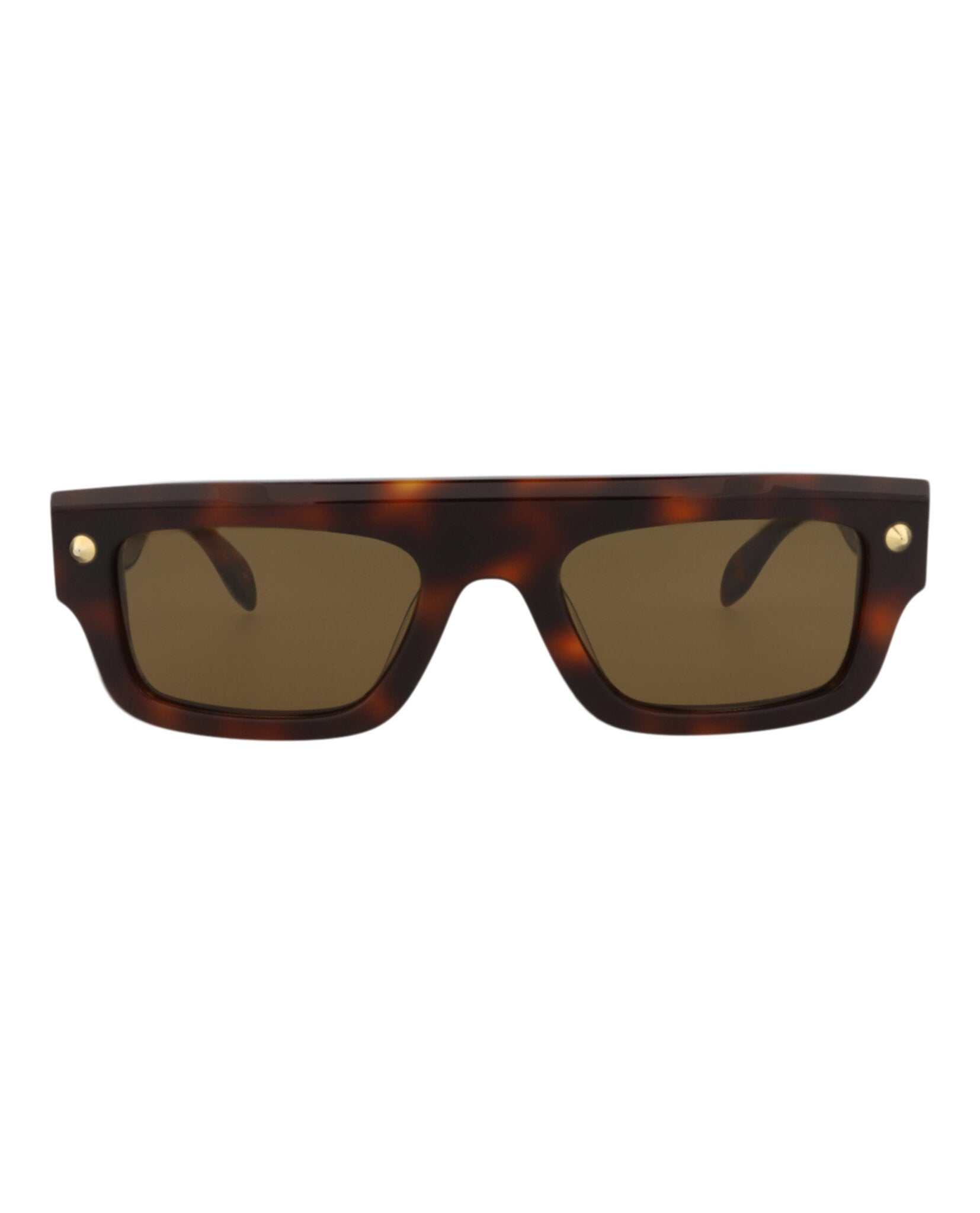 Alexander McQueen Unisex Square/Rectangle Havana Havana Brown Fashion Designer Eyewear Havana Havana Brown