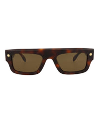 Alexander McQueen Unisex Square/Rectangle Havana Havana Brown Fashion Designer Eyewear Havana Havana Brown