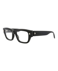 Alexander McQueen Unisex Square/Rectangle Black Black Transparent Fashion Designer Eyewear