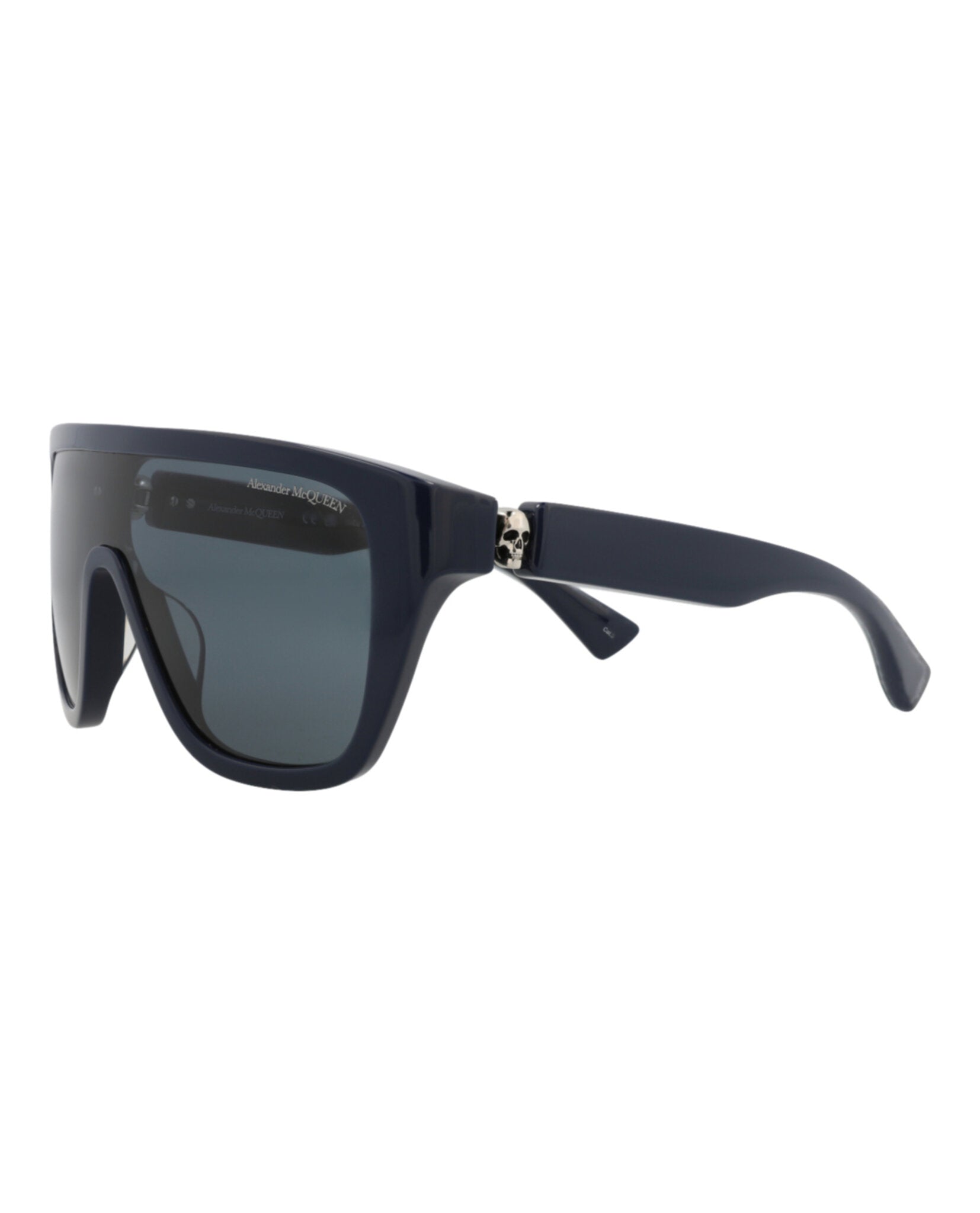 Alexander McQueen Mens Shield/Wrap Blue Blue Blue Fashion Designer Eyewear