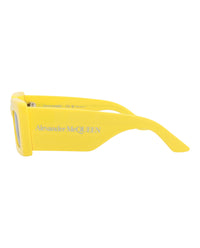 Alexander McQueen Womens Square/Rectangle Yellow Yellow Brown Fashion Designer Eyewear