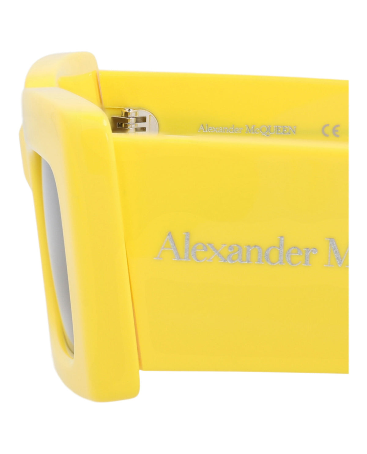 Alexander McQueen Womens Square/Rectangle Yellow Yellow Brown Fashion Designer Eyewear