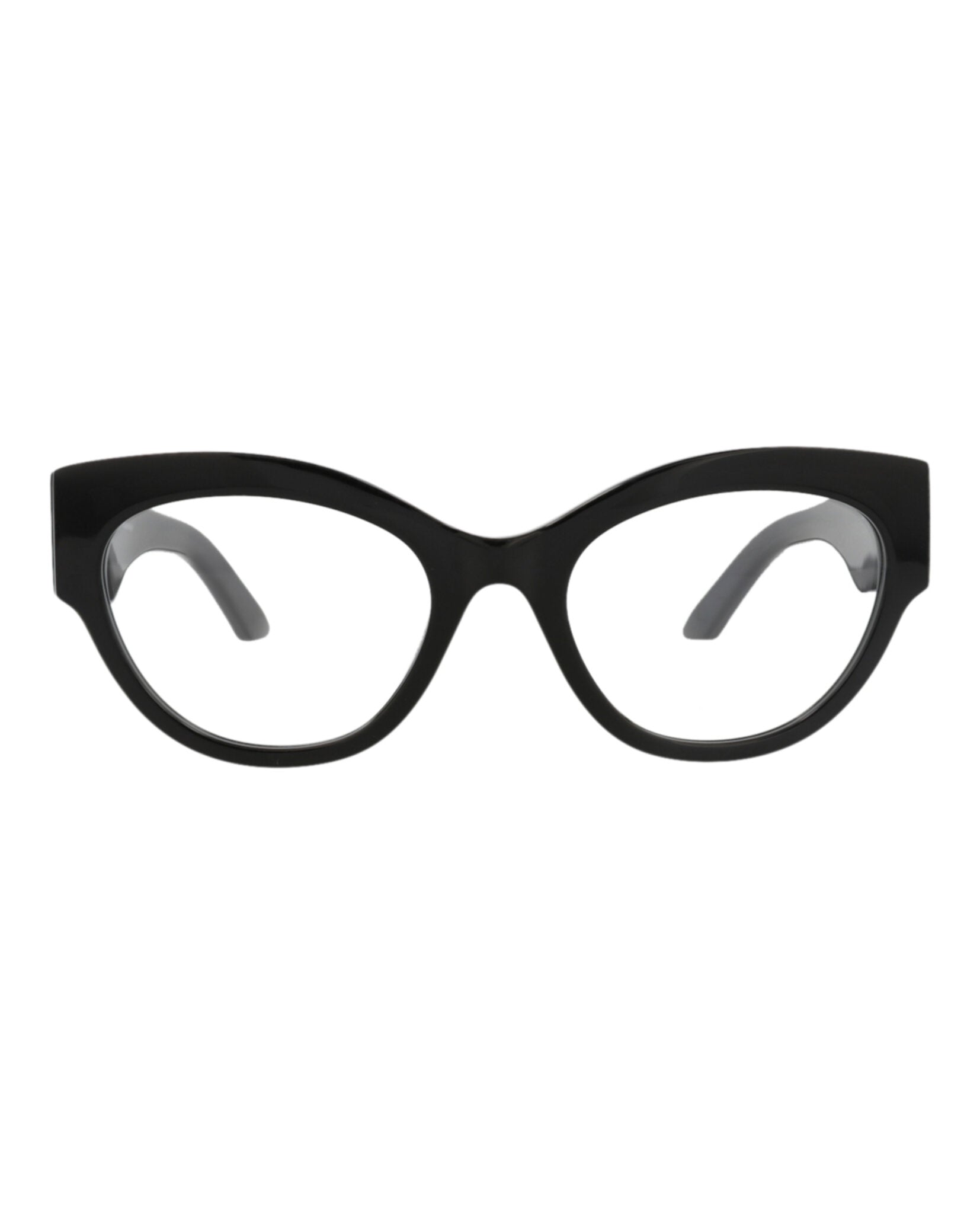 Alexander McQueen Womens Cat Eye Black Black Transparent Fashion Designer Eyewear