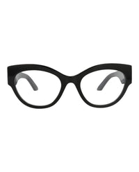 Alexander McQueen Womens Cat Eye Black Black Transparent Fashion Designer Eyewear