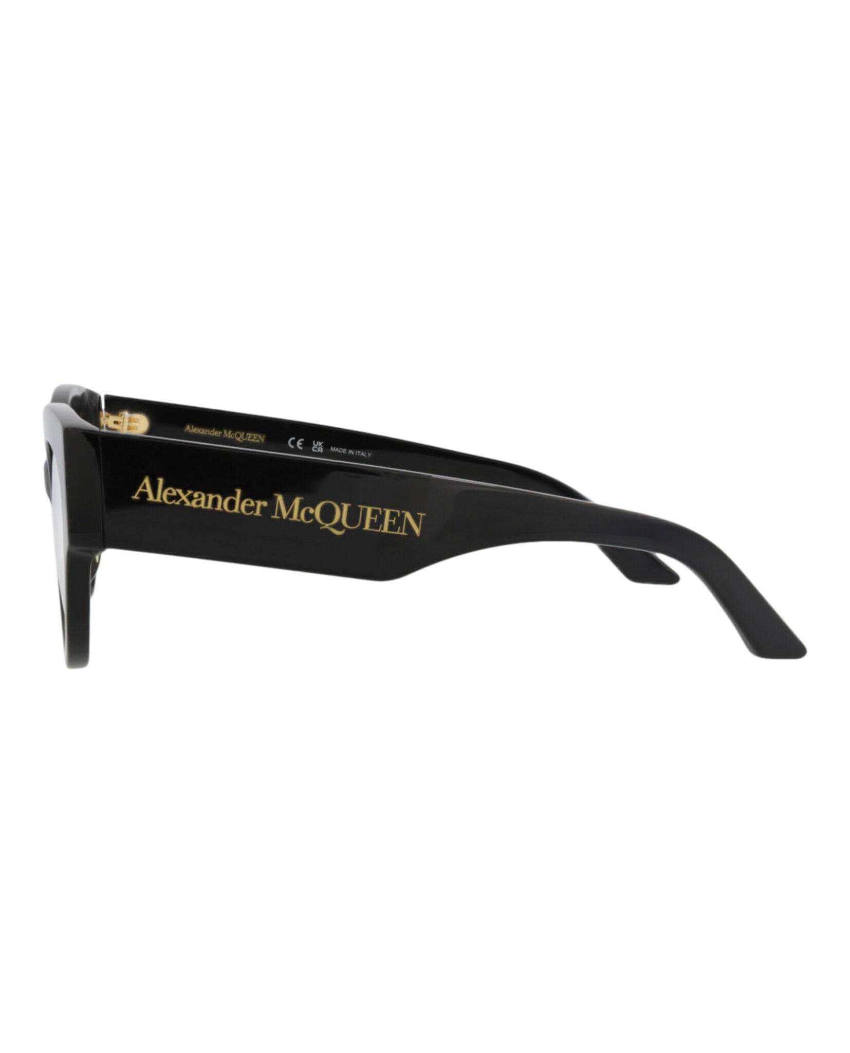 Alexander McQueen Womens Cat Eye Black Black Transparent Fashion Designer Eyewear