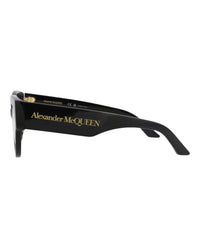 Alexander McQueen Womens Cat Eye Black Black Transparent Fashion Designer Eyewear