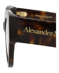 Alexander McQueen Womens Cat Eye Havana Havana Transparent Fashion Designer Eyewear