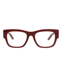 Alexander McQueen Womens Square/Rectangle Burgundy Burgundy Transparent Fashion Designer Eyewear