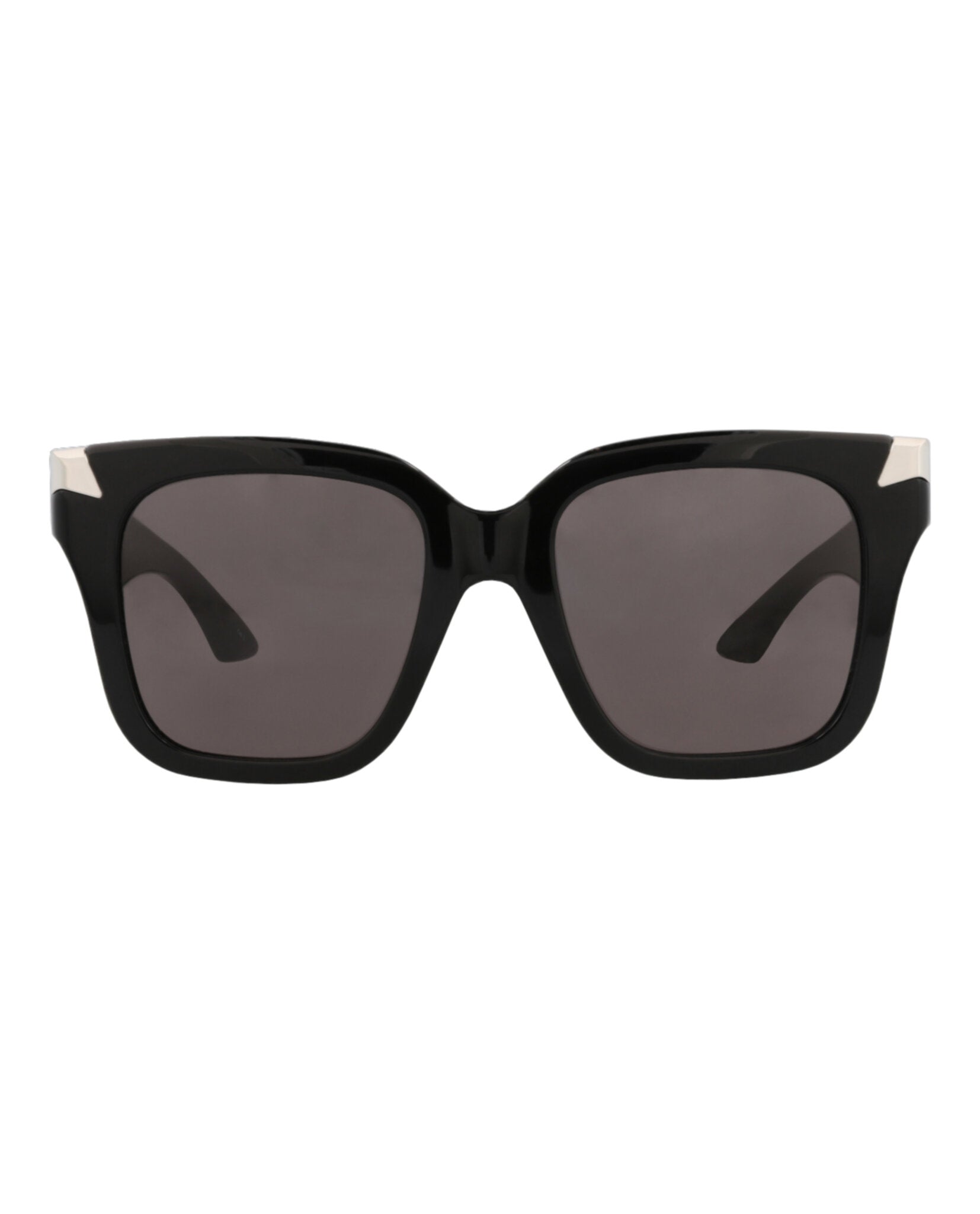 Alexander McQueen Womens Square/Rectangle Black Black Grey Fashion Designer Eyewear